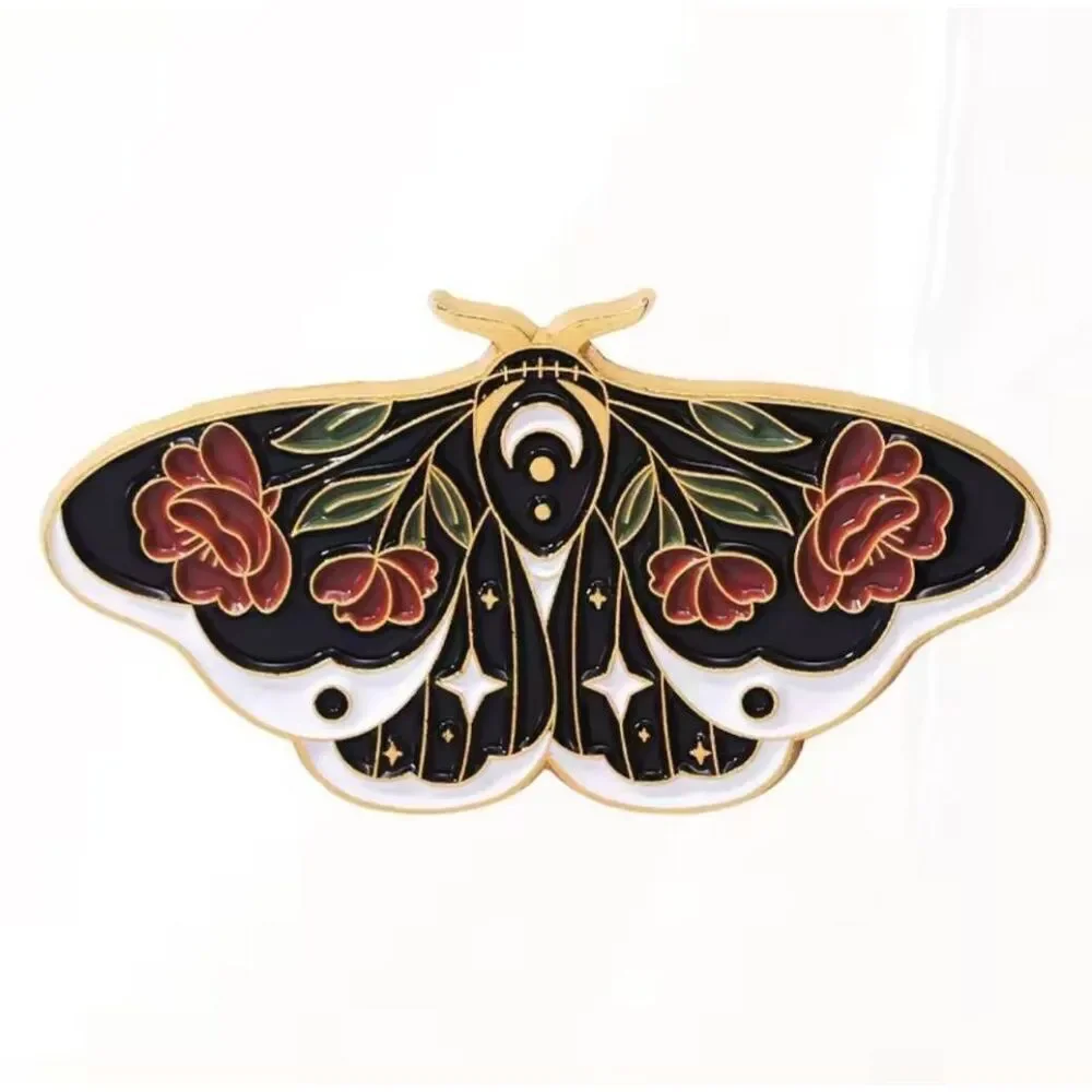 NWOT Moon Moth Brooch Pin Enamel